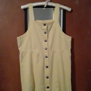 Vintage 1990's Yellow Jumper Pinafore Dress